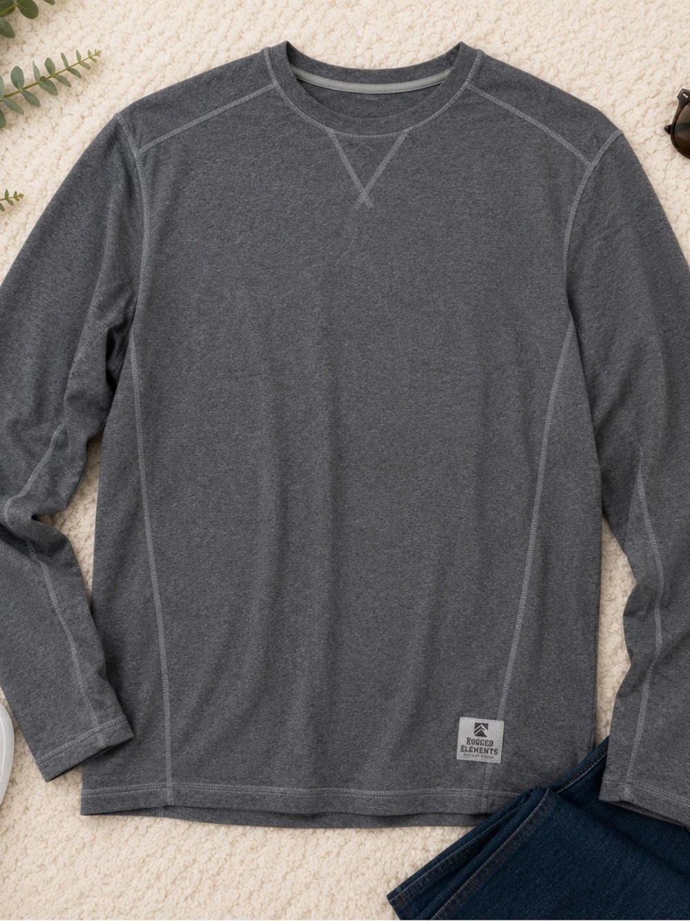 Rugged Elements Charcoal Long Sleeve Crew